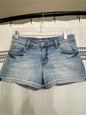 STS Blue Light Blue Denim Jean Shorts with Frayed Hem
